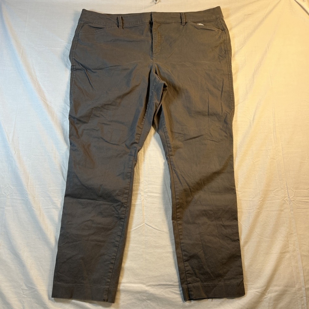Old Navy Pixie Midrise Pants Womens 16 Gray Like New Straight Leg Plus Size